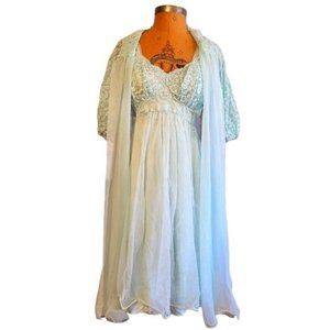 Gorgeous Light Blue Raalt 2 Piece Peignor Set Siz… - image 1